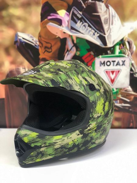 Шлем кроссовый MOTAX цвета зелёный камуфляж